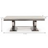 Arianna Coffee Table Stainless Steel & Cream Marble Effect Top Measurement