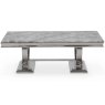 Arianna Coffee Table Stainless Steel & Grey Marble Top