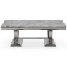 Arianna Coffee Table Stainless Steel & Grey Marble Effect Top