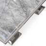 Arianna Coffee Table Stainless Steel & Grey Marble Effect Top Detail