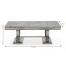Arianna Coffee Table Stainless Steel & Grey Marble Effect Top Measurement