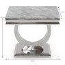 Arianna Lamp/Sode Table Stainless Steel & Grey Marble Effect Top Measurement