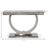 Arianna Console Table Stainless Steel & Grey Marble Effect Top Measurement