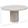 Carra 4-6 Person Round Dining Table Bone White Marble Measurement
