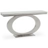 Orion Console Table Stainless Steel & White Glass Top