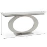 Orion Console Table Stainless Steel & White Glass Top Measurement