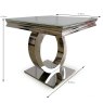 Orion Lamp/Side Table Stainless Steel & White Glass Top Measurement