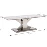 Tremmen Coffee Table Stainless Steel & Milan Grey Marble Effect Top Measurements