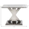 Tremmen Lamp/Side Table Stainless Steel & Milan Grey Marble Effect Top Measurements