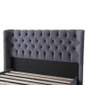 Molly Double (135cm) Bedstead Fabric Grey Headboard