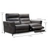 Serafina Electric Reclining 3 Seater Sofa 2 Seat Cushions Leather Category 15(S) Measurement