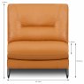 Amur Modular1.25 Seater No Arms Leather BX Measurement