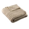 Aran Knit Throw 145cm x 195cm Warm Grey