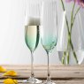 Galway Crystal Erne Champagne Flute Glasses Aqua (Set Of 2) Lifestyle