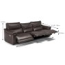 Natuzzi Editions Brama Electric Reclining 3.5 Seater Sofa Leather Category 15 Measurement