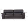 Torrente 3 Seater Sofa Leather AN GO Measurement