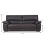 Torrente 2.5 Seater Sofa Leather AN GO Measurement