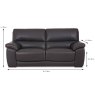 Torrente 2 Seater Sofa Leather AN GO Measurement