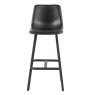 Oregon High Bar Stool Faux Leather Black