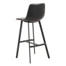 Oregon High Bar Stool Faux Leather Black Angled Back