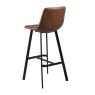 Oregon High Bar Stool Faux Leather Brandy Back