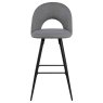 Ayla High Bar Stool Fabric Light Grey