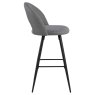 Ayla High Bar Stool Fabric Light Grey Side View