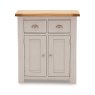 Colby Narrow Sideboard Grey With Oak Top