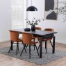 Huddersfield 6-8 Person Extending Dining Table Black Lifestyle Closed