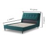 Anna Double (135cm) Bedstead Fabric Green Dimensions