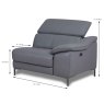 Felicia Modular 1.5 Seater Sofa Arm RHF Leather BX Measurement
