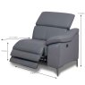 Felicia Modular Electric Reclining 1 Seater Arm RHF Leather BX Measurement