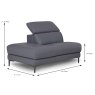 Felicia Modular 2 Seater Sofa With Chaise Arm LHF Leather BX Measurement