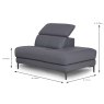 Felicia Modular 2 Seater Sofa With Chaise Arm RHF Leather BX Measurement