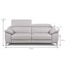 Felicia 2 Seater Sofa Leather BX Measurement