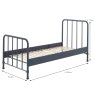 Vipack Bronxx Single (90cm) Bedstead Metal Blue Measurements