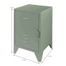 Bronxx 1 Door Bedside Locker Olive Green