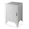 Vipack Bronxx 1 Door Bedside Locker Rainy Grey Measurements