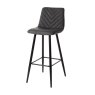 Melba High Bar Stool Faux Leather Charcoal Angled