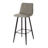 Melba High Bar Stool Faux Leather Taupe Angled