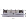 Amilie 4 Seater Sofa Fabric Biarritz Grade 3 Delft With Driftwood Legs Measurements