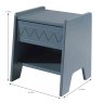 Vipack Wynnie 1 Drawer Bedside Locker Blue Bird Measurements
