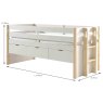 Vipack Margrit 3 Drawer Mid Sleeper White Measurements