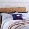 Joules Puffin Seersucker Stripe Single Duvet Cover Set Blue Close Up