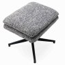 Hugo Swivel Chair With Footstool Boucle Fabric Grey Footstool Focus