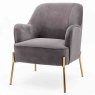 Mia Occasional Chair Velvet Fabric Steel