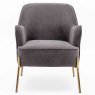 Mia Occasional Chair Velvet Fabric Steel Straight On