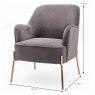 Mia Occasional Chair Velvet Fabric Steel 