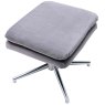Hugo Swivel Chair With Footstool Velvet Fabric Grey Footstool Focus