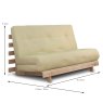 Kobe Double Futon/Sofa Bed Fabric Natural Dimensions